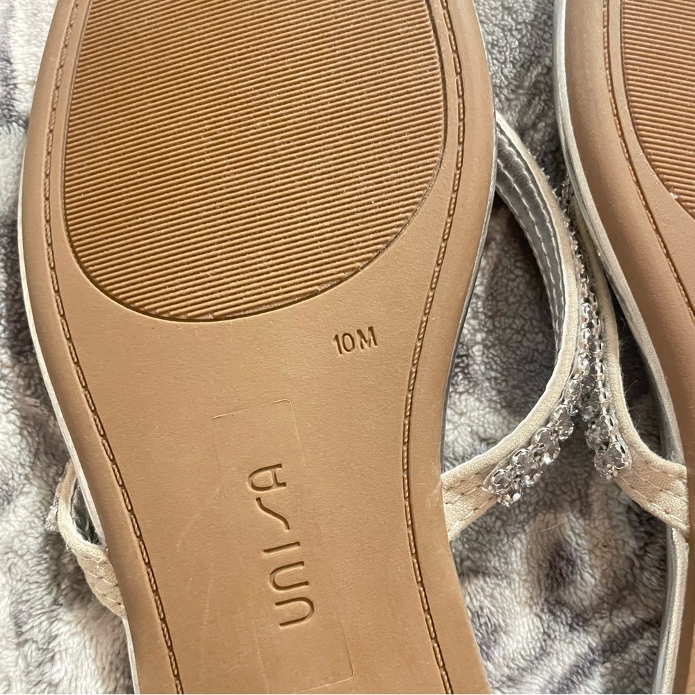 UNISA | Metallic Silver Rhinestone Sandals - Picture 5 of 9